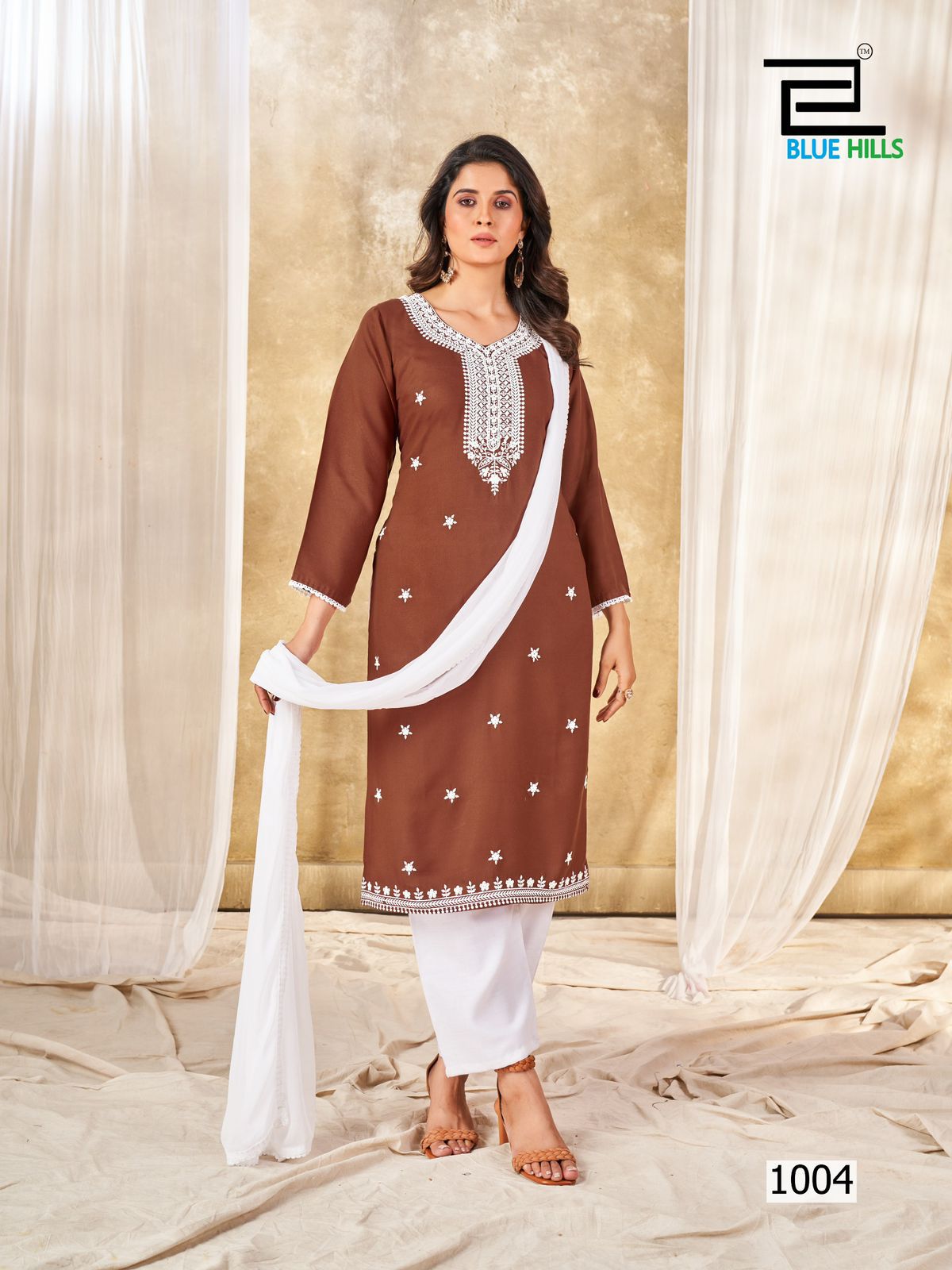 Ziva By Blue Hills Rayon Embroidered Kurti With Bottom Dupatta Wholesale Price In Surat

